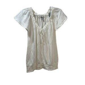 NEW Old Navy‎ White Blouse Flutter Sleeves XS